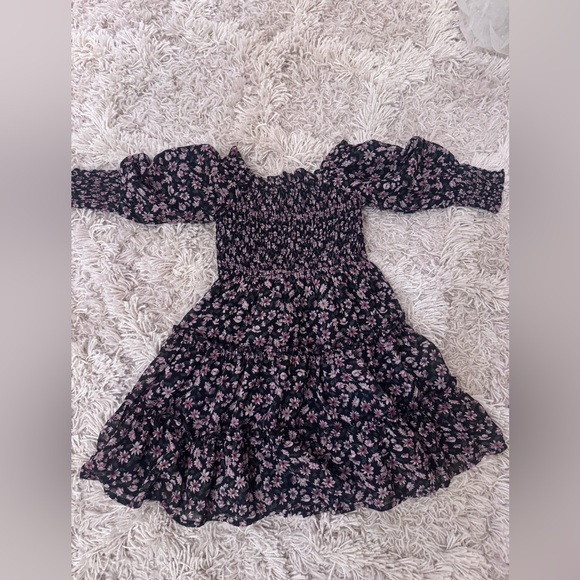 Mini Demi Floral Black and Pink Kids Dress - Picture 2 of 5